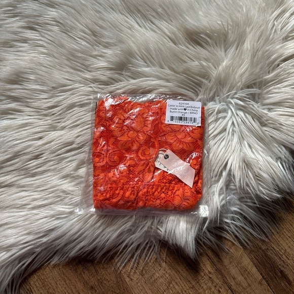 FREE PEOPLE x HAH Comin’ In HAHt Lace Bodysuit In Burnt Orange - Picture 3 of 4